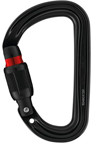 PETZL New SM d Mousqueton asymétrique Ultra légère, Mousqueton, Noir M39A SLN