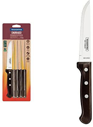 Tramontina Set di coltelli da carne, in acciaio inox, castagno, 6 pezzi