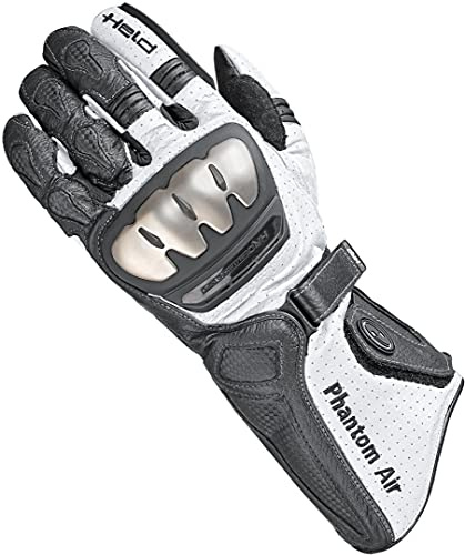 Held Phantom Air perforierte Motorrad Handschuhe, schwarz/weiß, L-9