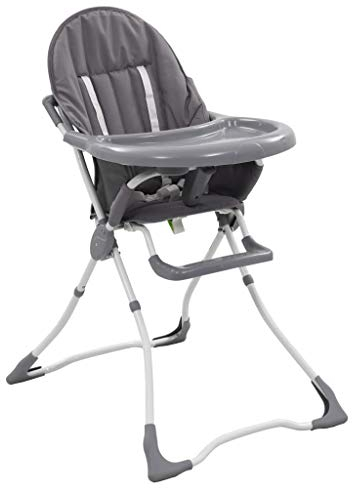 Festnight Baby-Hochstuhl Grau und Weiß Kinderhochstuhl Babystuhl Kombihochstuhl für Kinder ab 6 bis 48 Monaten