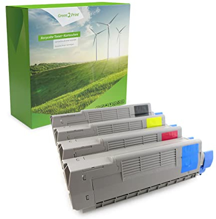 Green2Print Toner Toner-Set, 4 Kartuschen 1x 8000, 3X 6000 Seiten passend für Oki C610DM, C610