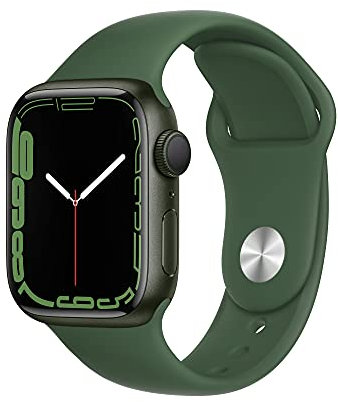 Apple Watch Series 7 (GPS, 41mm) Reloj Inteligente con Caja de Aluminio en Verde - Correa Deportiva Verde trébol - Talla única. Monitor de entreno, Resistencia alagua