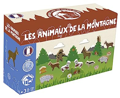 Jeujura - Animaux de La Montagne - Jeu de Construction dès 3 Ans - 8271 | Accessoires jeux de construction montagne - Figurines d'Animaux et Décor - Jeu enfant - Imagination - Fabriqué en France