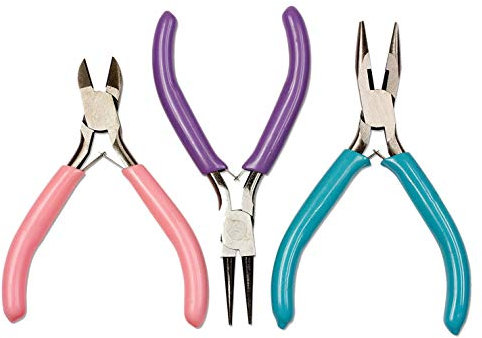 Cusstally 3 Stück Bastel- und Schmuckwerkzeug, für Nasenkette, Spitzzange, rund, für die Herstellung von Perlenschmuck
