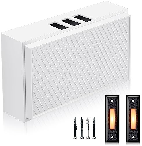 Saillong Wired Doorbell Chime with 2 Lighted Push Buttons, 16V 10VA Two Sounds Front and Rear Hardwire Door Bell Kit for Home Wall Inside, Compatible with Most Brand Doorbells(Black, White, Yellow)