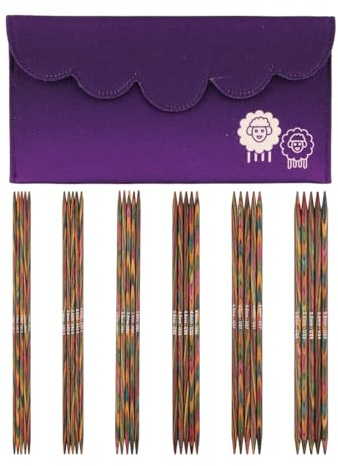 KnitPro Symfonie Nadelspiele Set 8 (20cm) | 6 Stärken (2,5mm bis 5mm)