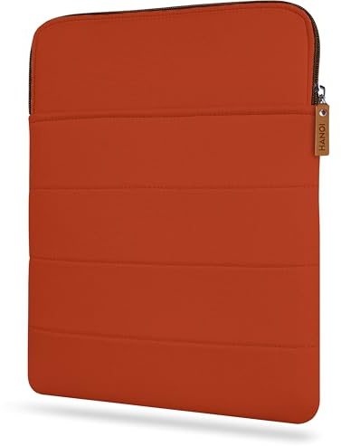 HANOI Collection® Detroit™ Buchhülle mit Reißverschluss. Große gepolsterte Schutzhülle für Bücher. Schutzhülle für Bücher, Buchschutz für Leser (Orange, Groß)