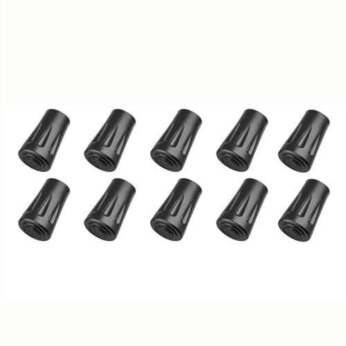 10 Stück Gummipuffer Ersatzfüße für Nordic Walking Stöcke Pads schwarz rund