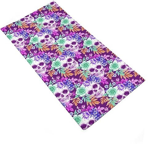 Strandtücher, Tropische Blumen Blumen Lila Zuckerschädel Reisehandtuch Mikrofaser Saunahandtuch Tragbares Duschtuch Für Camping Reisen Strand 80X130Cm