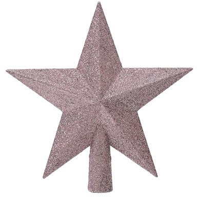 Kaemingk Christbaumspitze Kunststoff 19cm Stern mit Glitzer Weihnachtsbaumspitze - Christbaumschmuck & Weihnachtsbaumschmuck - Helllila