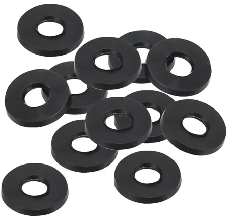 PATIKIL Arandela Plana de Goma M8, Paquete de 12 Unidades 8mm ID 21mm OD 2mm de Grosor Junta Espaciadora de Sellado para Grifo Tubo Manguera de Agua Perno de Fijación, Negro