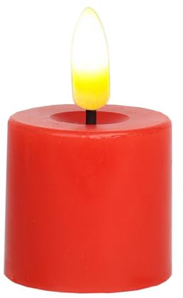Talking Tables Battery Operated Flameless Red LED Tealight Candle Flickering, Wax Finish, Centerpiece, Christmas Table Decorations, Halloween, Gift, Present, Secret Santa