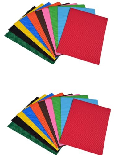 20pcs Multicolor Corrugated Cardboard Sheets – 8.2x11.7inch (A4) | Colorful Cardstock for Handcraft & DIY Projects