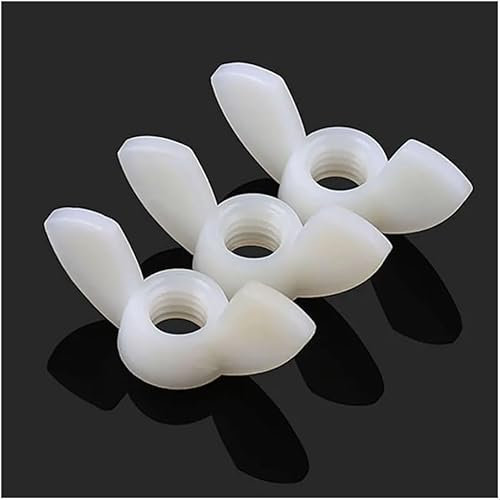 Flügelmuttern, Schmetterlingsflügelmutter, 5/10/20 Stück, M3, M4, M5, M6, M8, M10, M12, weiß, handfest anziehende Flügelmutter, Kunststoffmutter, Kunststoff-Schmetterlings-Kunststoff-Schraubkappen-Har