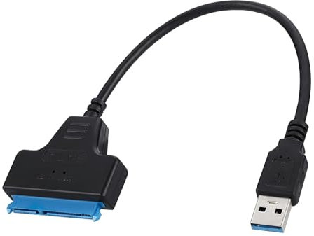 Cavo Sata Usb 3.0 per 2.5 HDD/SSD, con interfaccia DC, trasferimento 5 Gbps (UASP), Plug Play, LED di stato, cavo da 30 cm, compatibile SATA I/II/III, ideale per backup e dati