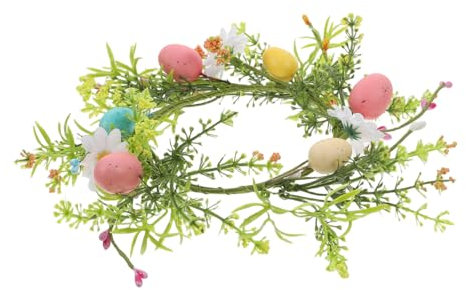 iplusmile Guirnalda de Velas de Pascua Artificial con Huevos Coloridos Decoración de Primavera Centro de Fiestas