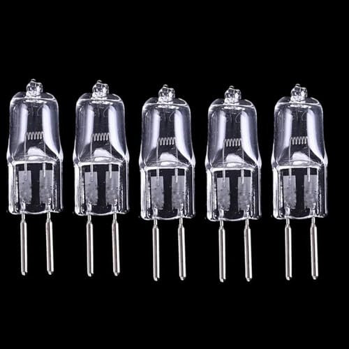 UGEFKMQ 5PCS Lampada Alogena 24V G5.3 20W Lampadine alogene Tungsteno G5.3 24V 50W 75W 100W Capsula Trasparente Lampadina Alogena GU5.3 base a doppio ago 100W