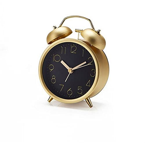 OWOHYG Orologi da Tavolo retrò in Metallo, Sveglia, silenziosa, alla Moda, Digitale, Meccanica, con Campanello, Semplice Decorazione per la casa