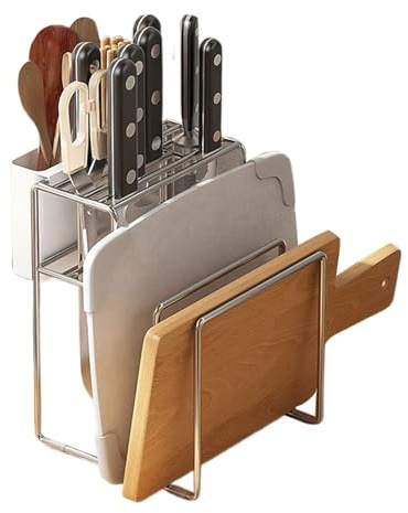Cutting Board Organizer - Cutting Board Stand Bakeware Holder - Cookie Sheets Storage Solution Pot Pan Lid Holder for Cabinet Dorm Apartment Kitchen Countertop