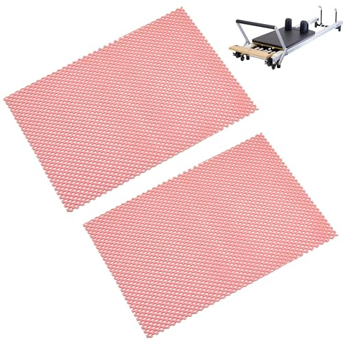 HAOBIN 2 pezzi Tappetino antiscivolo Pilates per macchina Pilates Reformer Tappetino antiscivolo Pilate unisex, fitness, tappetino con maniglie per allenamento della forza (rosa)