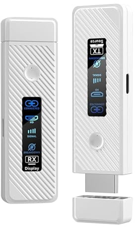 VBESTLIFE Trasmettitore e Ricevitore HDMI Wireless 197FT/60M, Decodifica 4K Uscita Video Ultra HD 1080P 60Hz, Plug & Play 5G+2.4G per Video e Audio da Monitorare (WHITE)