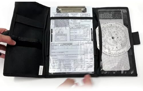 CashMuch Pilot Knee Board Bloc-notes en aluminium pour pilotes à écrire, plan de vol IFR VFR, 24,1 x 16,5 cm, avec sangle