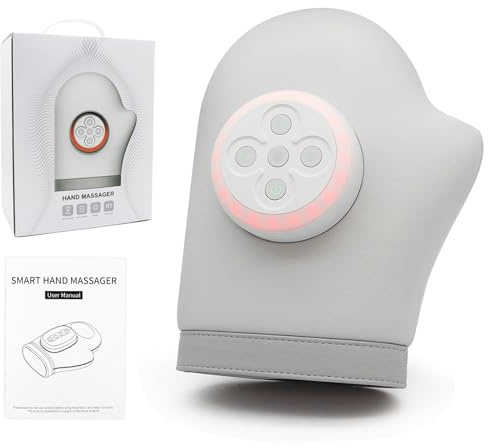 Masseur Électrique pour les Mains, Masseur de main intelligent avec soulagement de la compression de la chaleur, 3 Modes Et 5 Niveaux D'intensité, pour l’arthrite et le soulagement du canal carpien