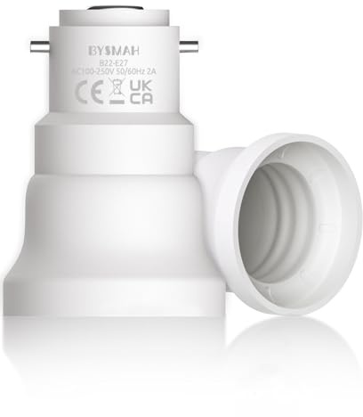 BYSMAH B22 to E27 Adapter, 2 Pack Bayonet to Screw Bulb Adaptor