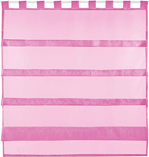 Bestlivings Pinke Bistrogardine Transparent mit Schlaufen in 100x110 cm (BxL), in vielen Varianten erhältlich