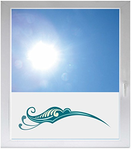 INDIGOS UG - Fensterfolie Blickdicht Ornament Horn - 800x500 mm - Sonnenschutzfolie Fenster - Sichtschutzfolie Fenster Bad, Küche, Fenster, Milchglasfolie