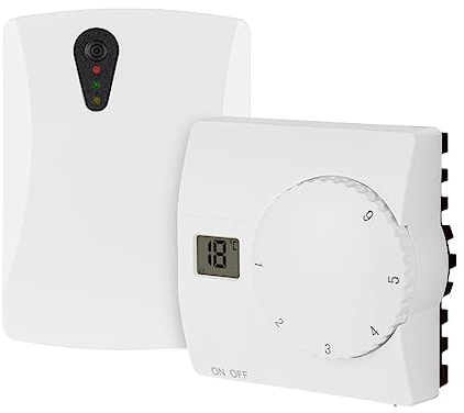 Mi-Heat Funk Wireless Thermostat SAS816RF Temperatur-Regler Raumthermostat Raumregler 868MHz Funkreichweite 100Meter Freifeld