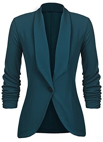 UNibelle Blazer Elegante Donna Maniche 3/4 Giacca da Abito Business Casuale Cardigan Cotone Blazer S-3XL