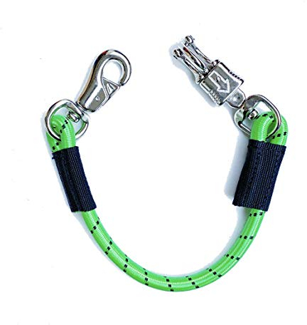 JA Horse Transport Elastik Anbinder Anbindestrick elastisch Gummianbinder Anbindekette mit Panikhaken und Bull snap für Reitsport Pferdeanhänger, Box und Stall (1, Apfelgrün, 60 cm)