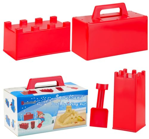 BeneFine Snow Fort Building Block,Snow Brick Maker, Sand Castle Mold,Beach and Snow Toy Brick Form for Kids,Outdoor Winter and Summer Fun Toys（4PCS）
