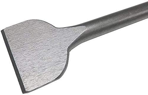 WERHE Burin Large SDS Plus 75 x 400 mm, Burin Plat en Acier Trempé | SDS Plus emmanchement env. 10 mm, pour maçonnerie, chape et décollage de carrelage, changement sans outil