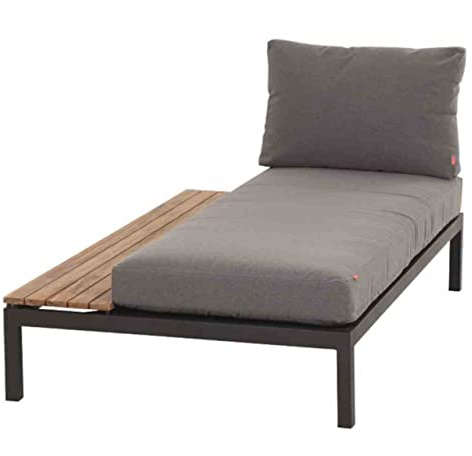 Siena Garden Lounge Recamiere Alvida rechts Alu anthrazit/Ranotex schwarz/Teak