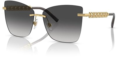 Dolce & Gabbana DG 2289 Gold/Grey Shaded 59/14/140 Damen Sonnenbrille - Klassisch, Grau, Kunststoff, Pilot, Vollrand, Matte - Unisex-Erwachsene, Outdoor Enthusiasts
