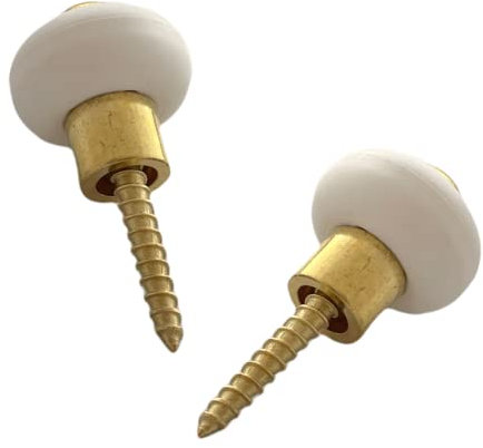 Lot de 2 butoirs sol Civic Industrie MADE IN FRANCE couleur laiton avec vis. Corps en zamak et bague amortisseur en élastomère. Diamètre 30mm, hauteur 30mm.