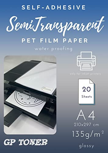 Selbstklebendes Fotopapier A4 135g/m2 Semi Transparent