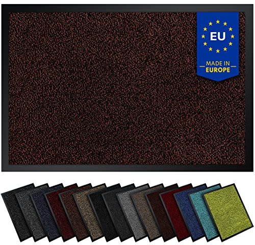 Gentle North Hochwertige Fußmatte braun-schwarz 60x90 groß für Innen & Außen - Schmutzfangmatte rutschfest, waschbar & wetterfest - Fussmatte für Eingangsbereich & Aussenbereich - Läufer Flur dünn