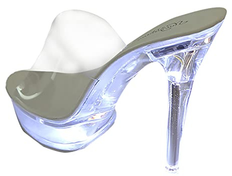 Sandales Femmes Lumineux Transparent Sexy Talons Hauts Aiguilles Plateforme Peep Toe Slip on Pantoufles Sandales 15cm Décontractées Tendances Chaussures Femmes 42