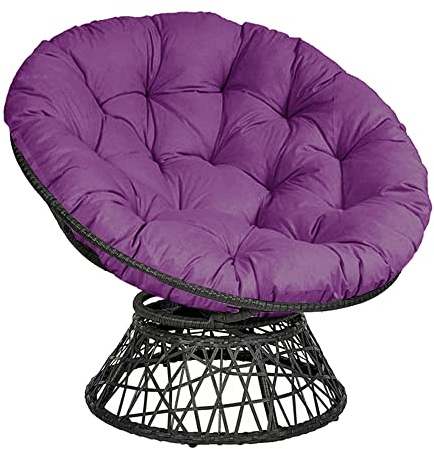 Morbuy Papasansessel Kissen Sitzauflage, Rundes Dicke Stuhlkissen Bequem & Weich Sitzkissen Hängesessel für Indoor Outdoor Garten Stuhlauflage (120x120CM,Lila)