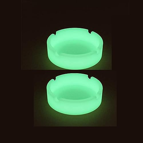 Cenicero de silicona,Cenicero Antiadherente,Ceniceros de Silicona Cenicero Exterior Fluorescente Resistente al Calor Set de Ceniceros Originales para Casa, Oficina o Exterior,2PCS