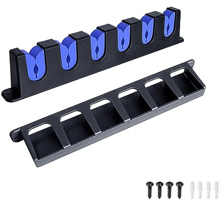 Vertikale Wand montierte Angelrutenhalter Rack, platzsparende Speicherlösung für Garage Kabine oder Keller, Angelruten Zubehör bis zu 6 Combos