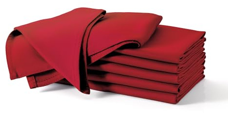 JF.kitchen® | 12 Stoffservietten mit Faltanleitung aus extra hochwertiger Baumwolle 40x40cm (Rot)