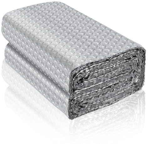Reflective Foil Insulation, Double Reflective Bubble Insulation Sheet, Aluminum Foil Bubble Shield, Radiant Barrier Roll for RV Windows Weatherproofing (47''x 10Ft)