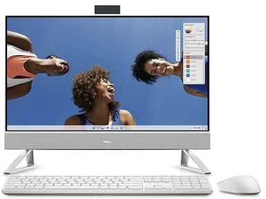 Dell Inspiron 5420 All in One Computer, Processore Intel Core i7-1355U,Schermo 23.8 FHD, 16GB di RAM, 512GB SSD, Intel Iris XE Graphics, Win 11 Home, Tastiera AZERTY francese, Cover White
