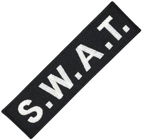 S.W.A.T. Aufnäher zum aufbügeln oder aufnähen Bügelbild Aufbügler für Kleidung gestickter Bügelflicken Applikation SWAT Police Kostüm Fasching Karneval Patch Größe 11,2 x 3,1 cm