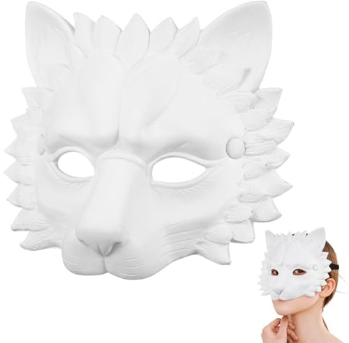 VICASKY Masque de Lion Masque d'Animal 3D Therian Demi-masque Nouveauté Accessoire de Mascarade pour Fête d'Halloween Cosplay Accessoires de Costume