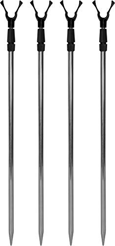 4er Set Teleskop Rutenhalter 75 - 135 cm Rutenauflage Rutenständer Schnurlaufkerbe U-Auflage
